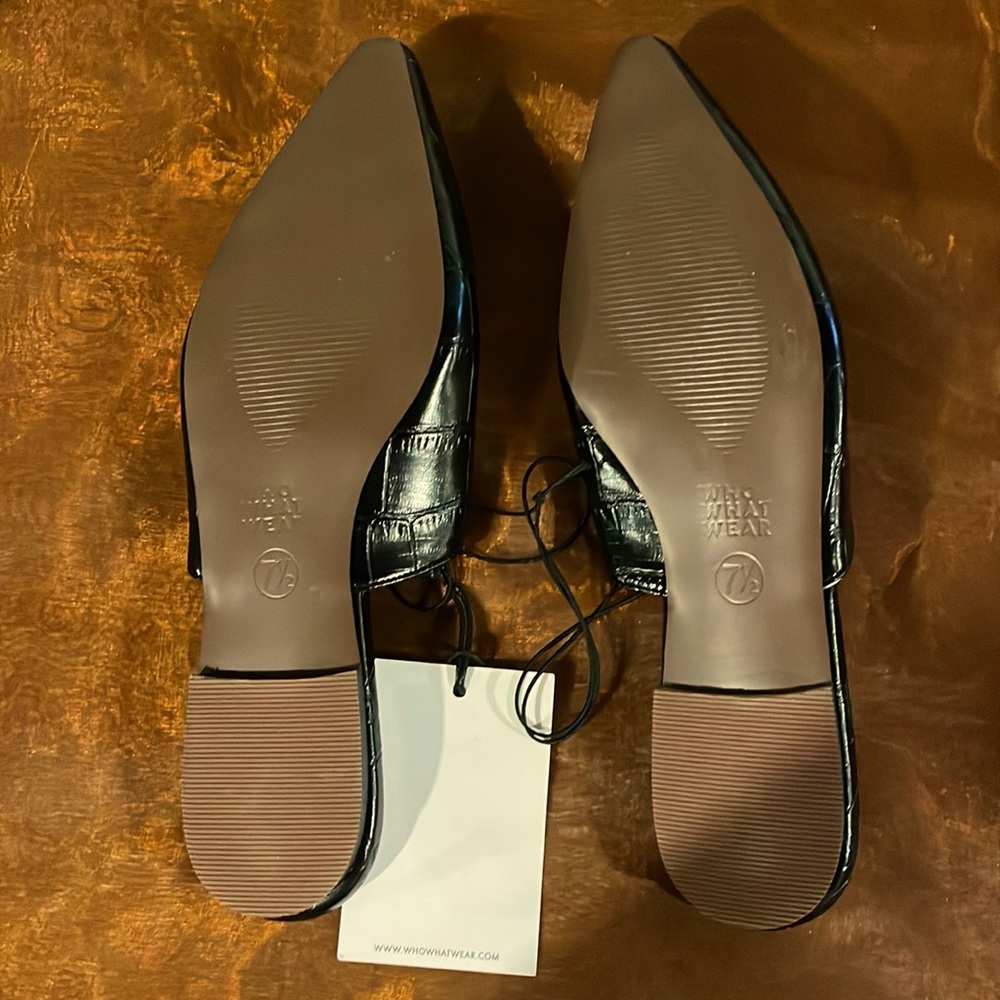 WhoWhatWear for Target Payton Mules in Black croc patent 7.5 - Picture 3 of 5